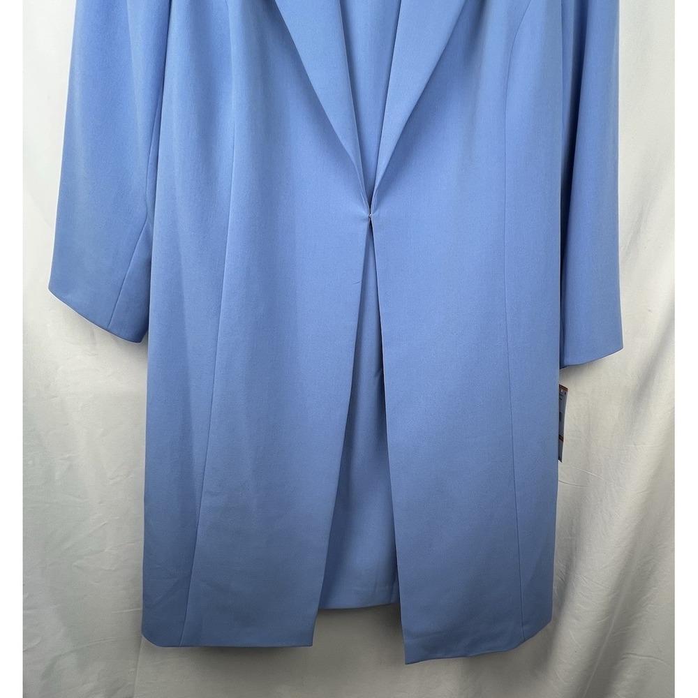 Le Suit Woman 24W Blue Chambray Crepe Dress‎ Suit Long Jacket Career Wedding NWT - Picture 7 of 16